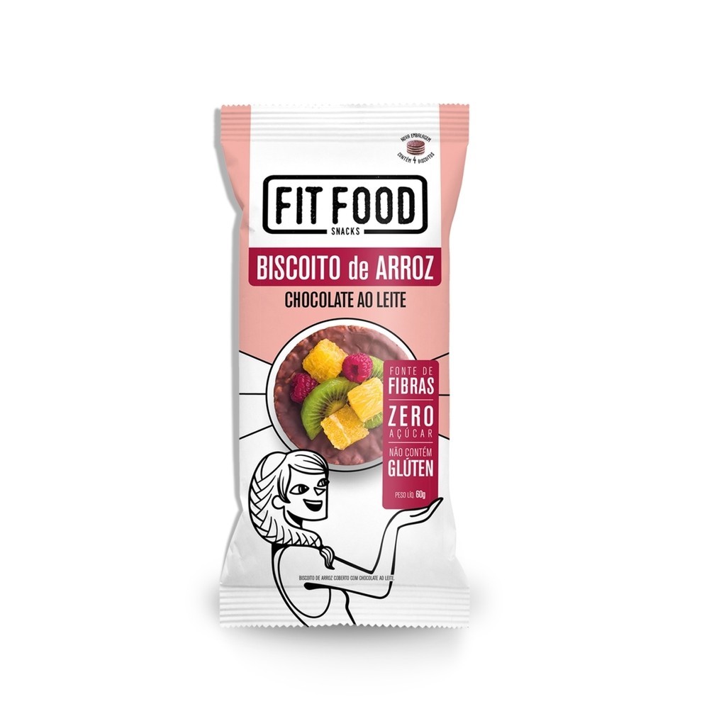 Fit Food Biscoito De Arroz Com Chocolate 60G