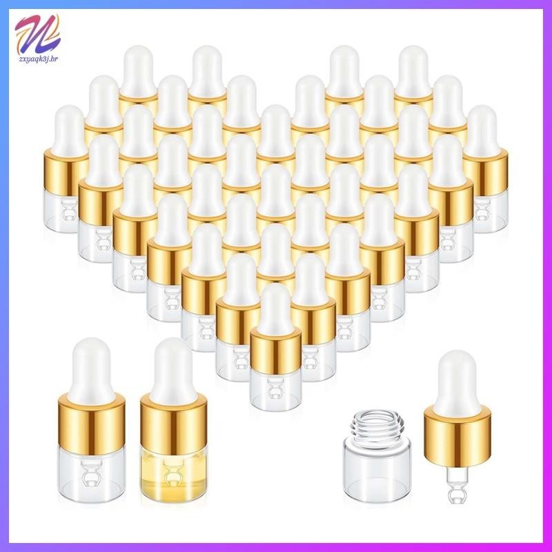 100Pcs Mini Frasco Conta-Gotas De Vidro Com Óleo Essencial Transparente A Granel Frascos P...