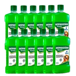 Kit 12 Shampoo Antiparasitário World Veterinária Dug's para Cães - 500ml