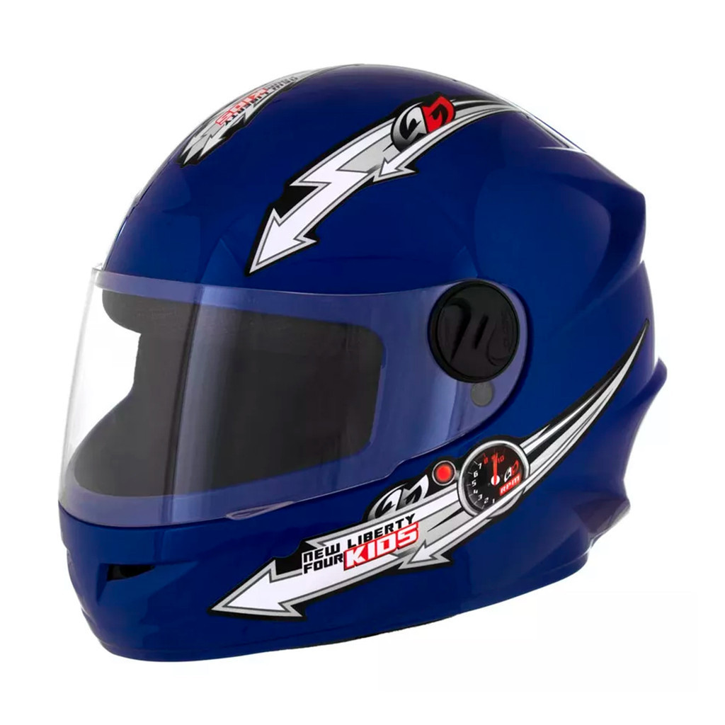 Capacete Moto Infantil Fechado Liberty Four Kids Criança Tamanho 54 Cor Azul Inmetro - Pro Tork - Spare Parts and Accessories for Vehicles