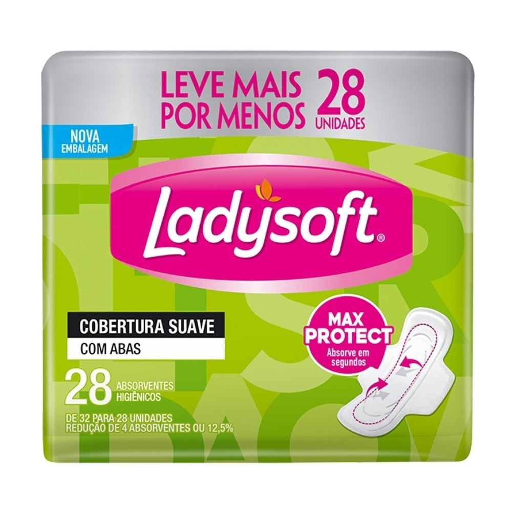 Absorvente Ladysoft Suave com Abas 28 Unidades Leve Mais Por Menos em Oferta na Shopee