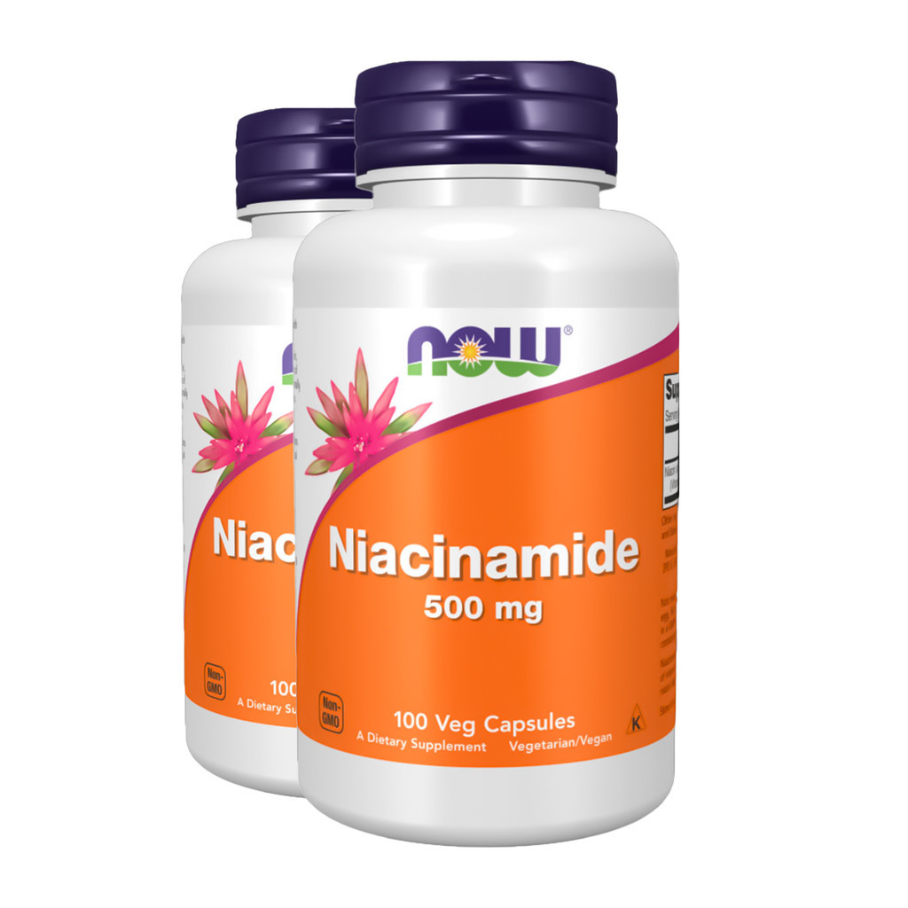 Kit 2x Niacinamida VIT B-3 500mg Now Foods 100 Veg Cáps Importado/Made in Usa - Health