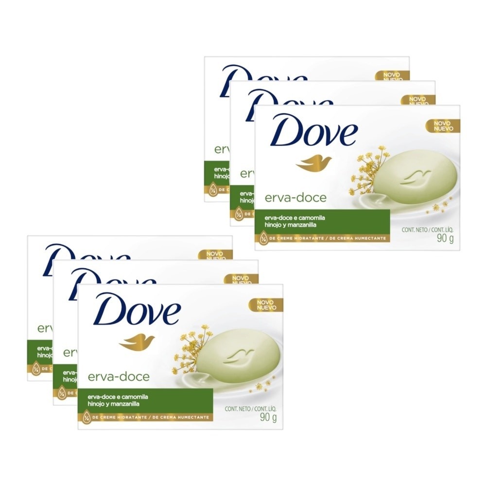 Kit Sabonete Dove Erva Docê 90g c/6un em Oferta na Shopee