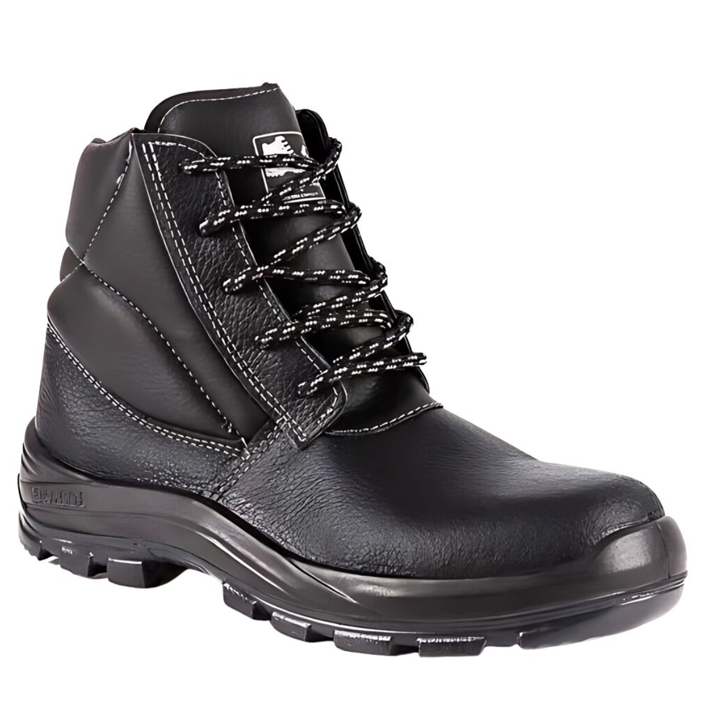 Bota Botina Segurança EPI Bracol BAMS Couro Bico Composite Palmilha Antiperfuro Manobreiro