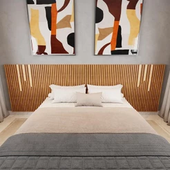 Cabeceira Para Cama King Ripada Quarto Manila com Led