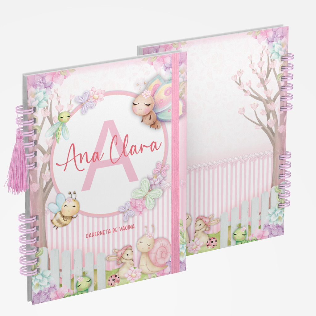 Caderneta de Saúde Vacina Personalizada Menina Jardim Encantado 1