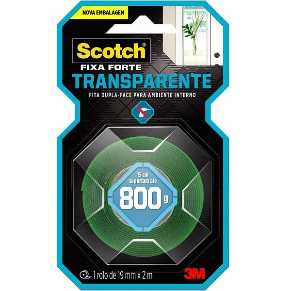 Fita Dupla Face Fixa Forte 3M 19MM X 2M Transparente em Oferta na Shopee
