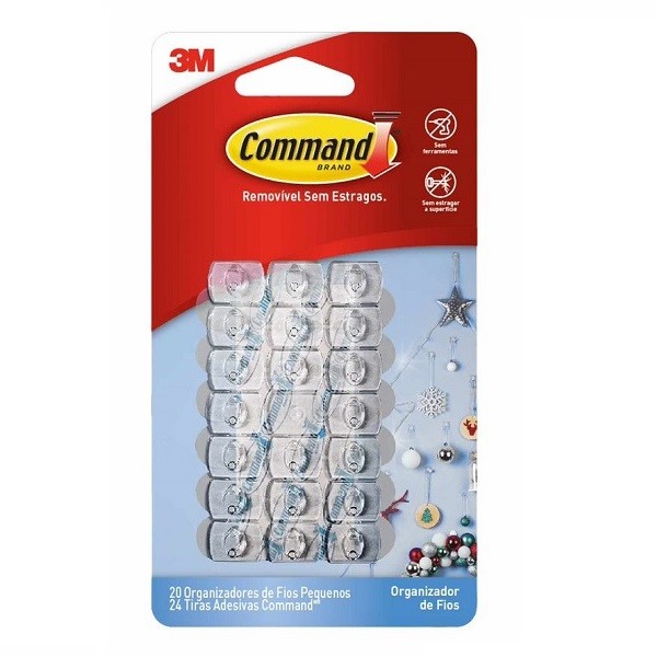 Organizador de Fios Pequenos Command 20 Unidades 3M em Oferta na Shopee