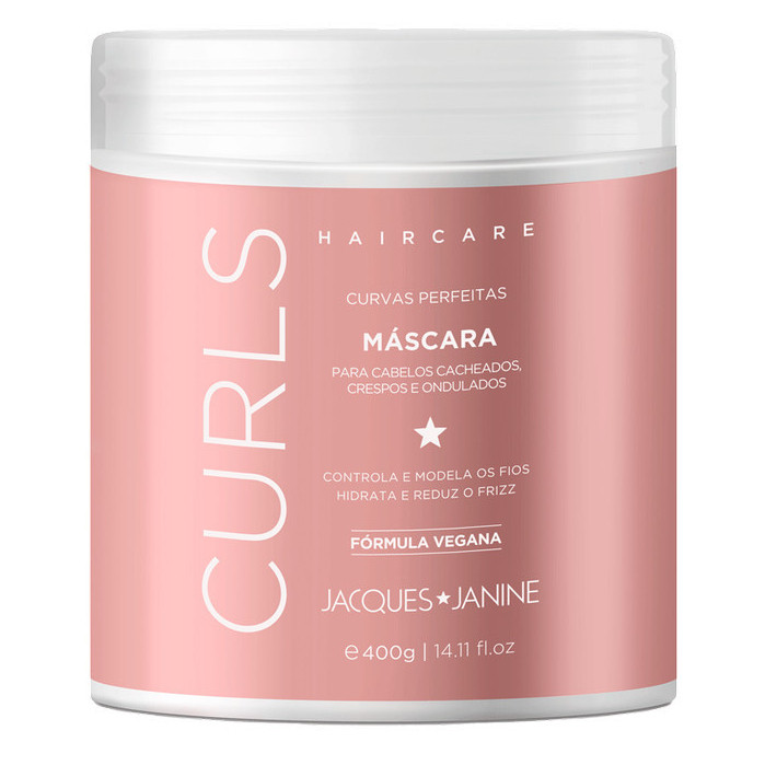 Máscara Hidratação Tratamento Creme Ondulados Cacheados Crespos Hair Care Curls Jacques Janine 400g - Beauty