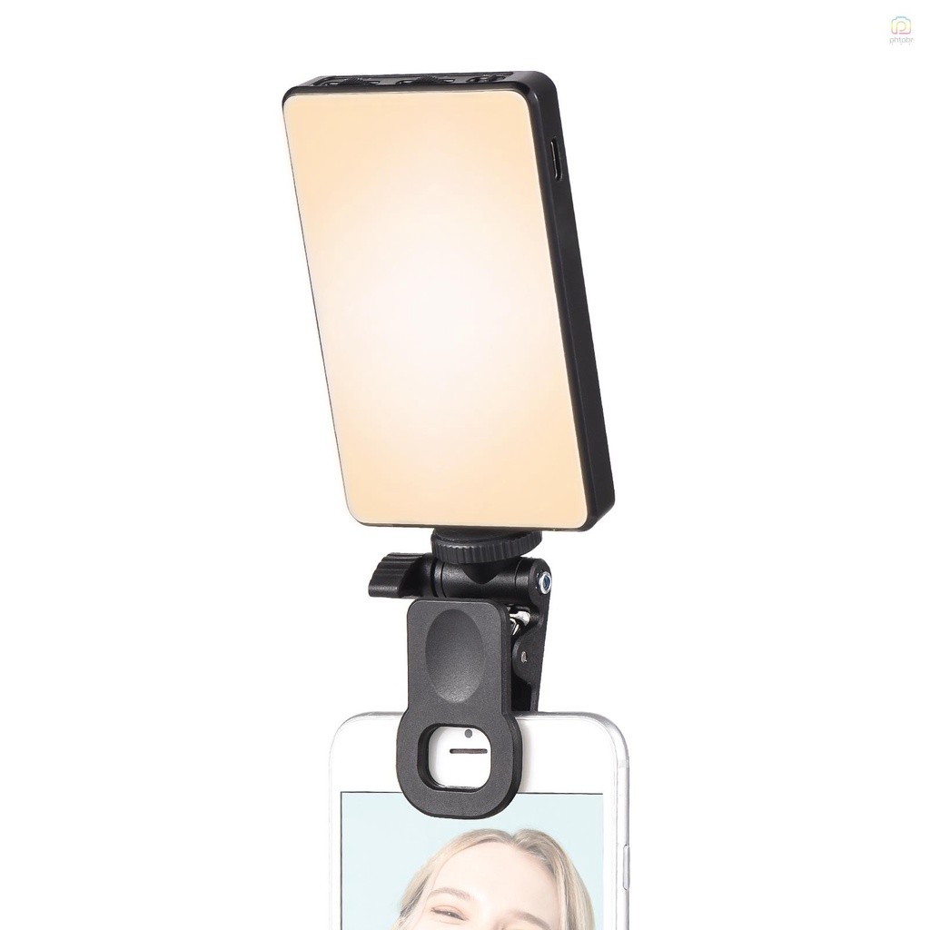 Luz De Vídeo De Bolso Com Clipe LED Para Computador Tablet Telefone Celular Videoconferência 2500K-9000K Bateria Embutida De 3000mAh Reunião Regulável Ao Vivo Online Selfie