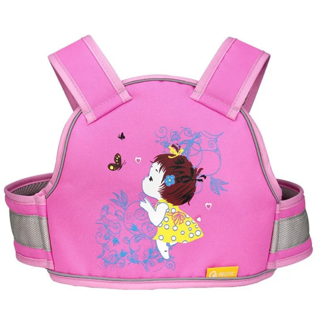 Cinto Colete Segurança Infantil Rosa Garupa Moto Motocicleta Criança Menina Bike Bicicleta Ajustável Conforto Estampado