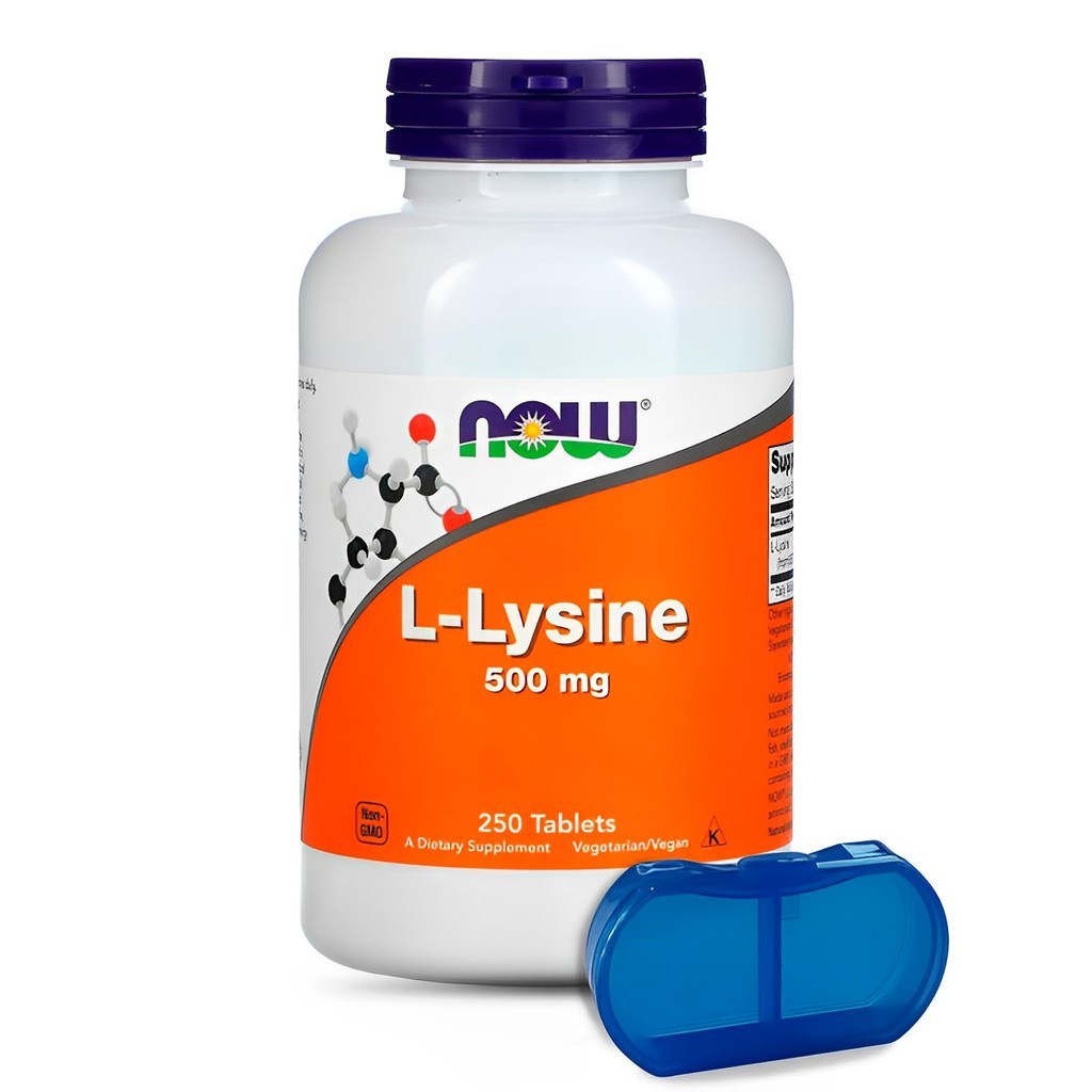 L-lisina 500mg Now Foods 250 Tablets Importado + Porta Cápsulas em Oferta na Shopee