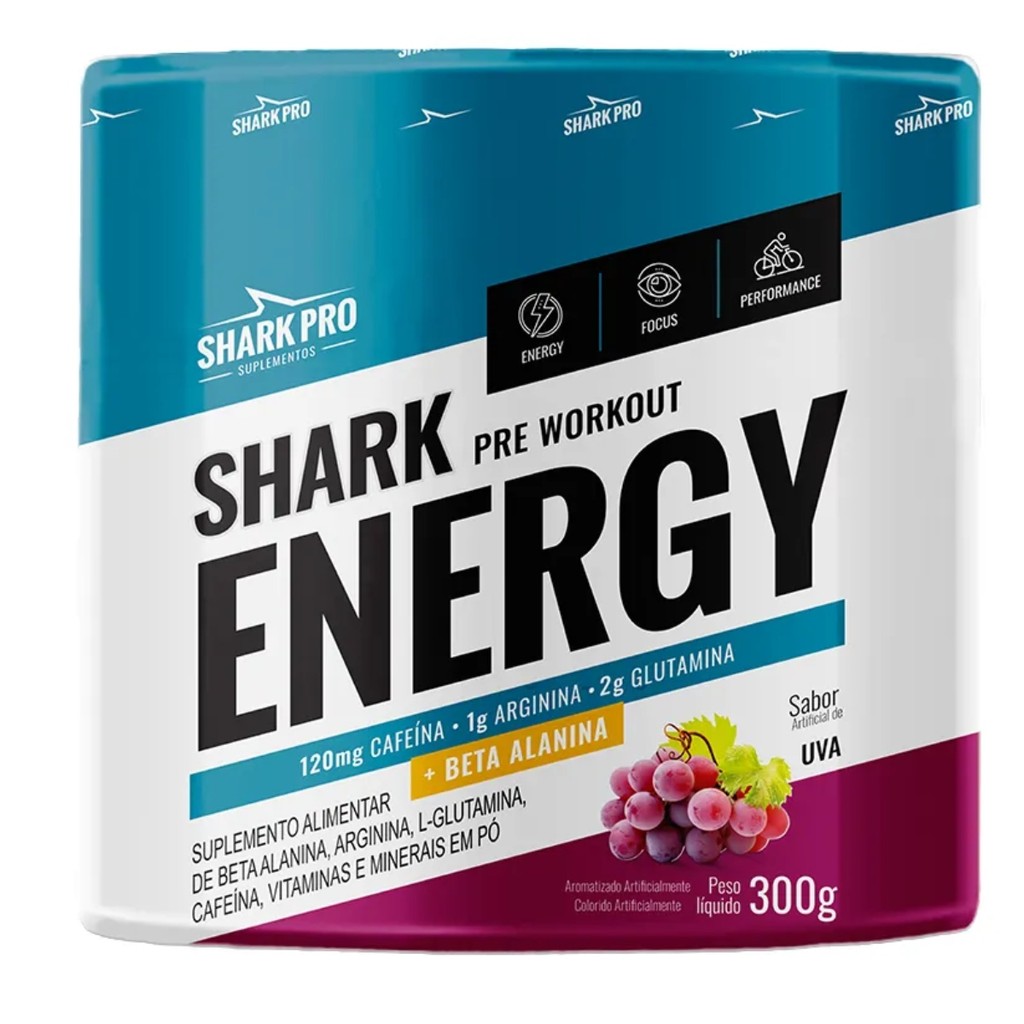 Pré Treino Shark Energy Pote 300g Shark Pro em Oferta na Shopee