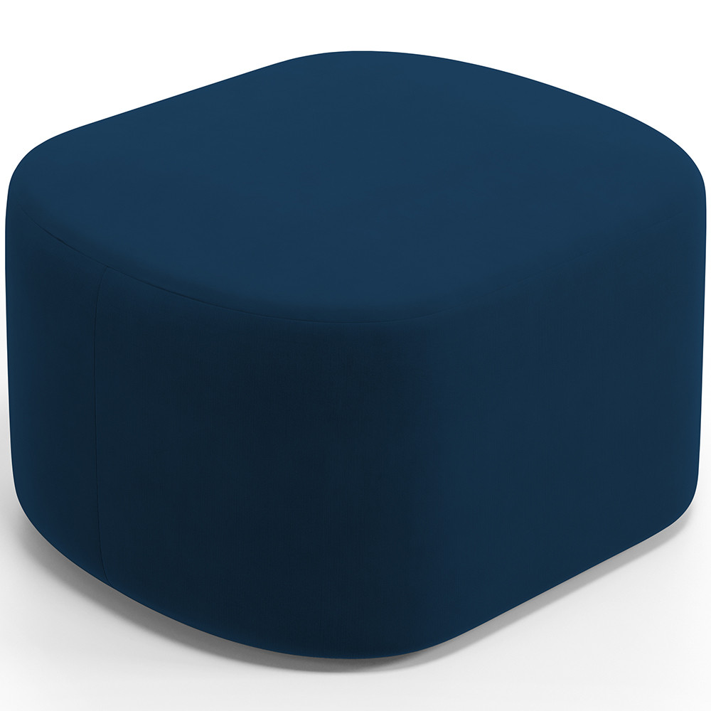 Puff Decorativo Orgânico para Living Quarto 70cm Doha W01 Suede Azul Marinho - Lyam Decor - Home & Living