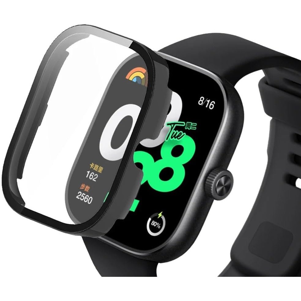 Capa Case Bumper Preto Com Proteção de Tela para Xiaomi Redmi Watch 4