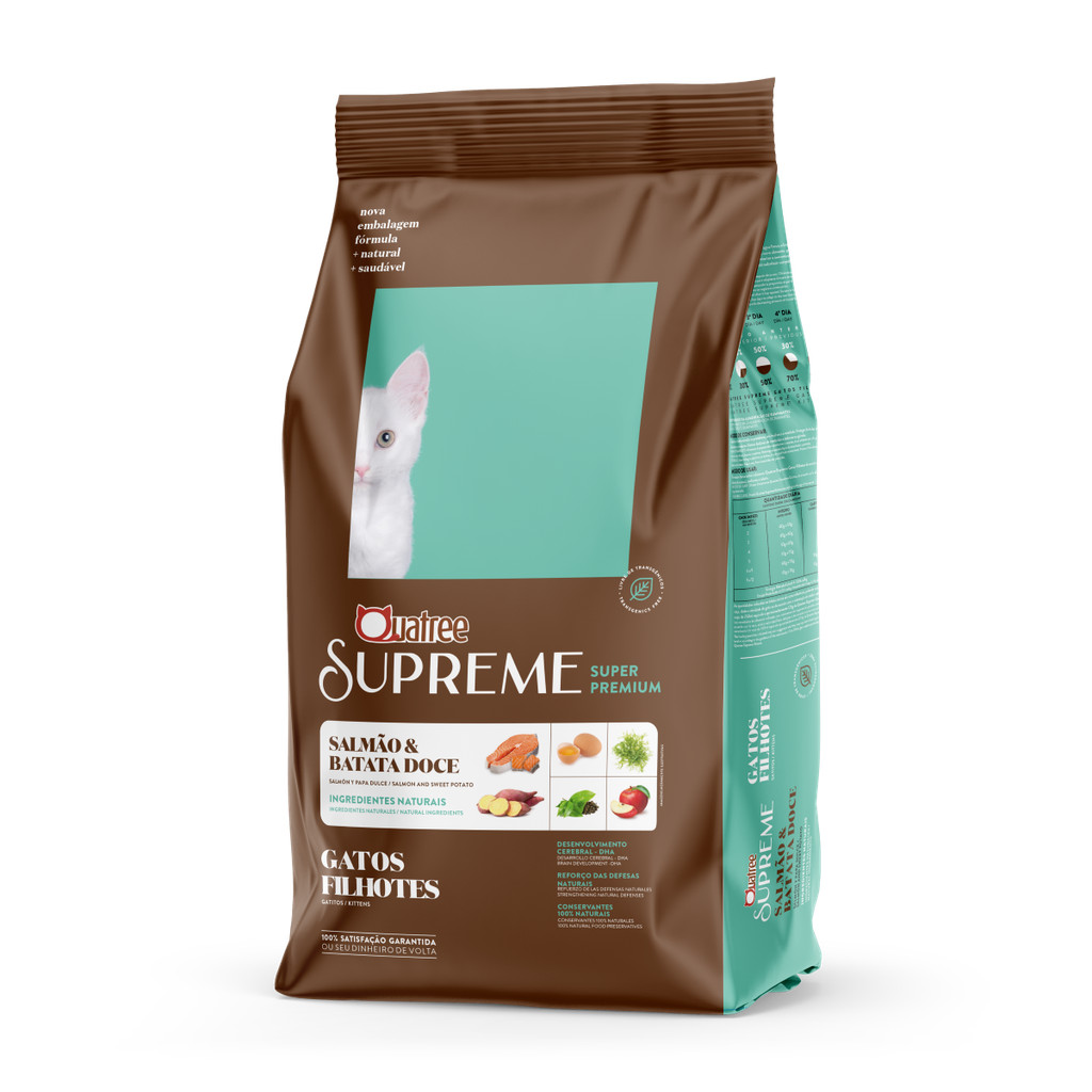 Ração Gato Quatree Supreme Filhote Super Premium Salmão e Batata Doce 10,1Kg