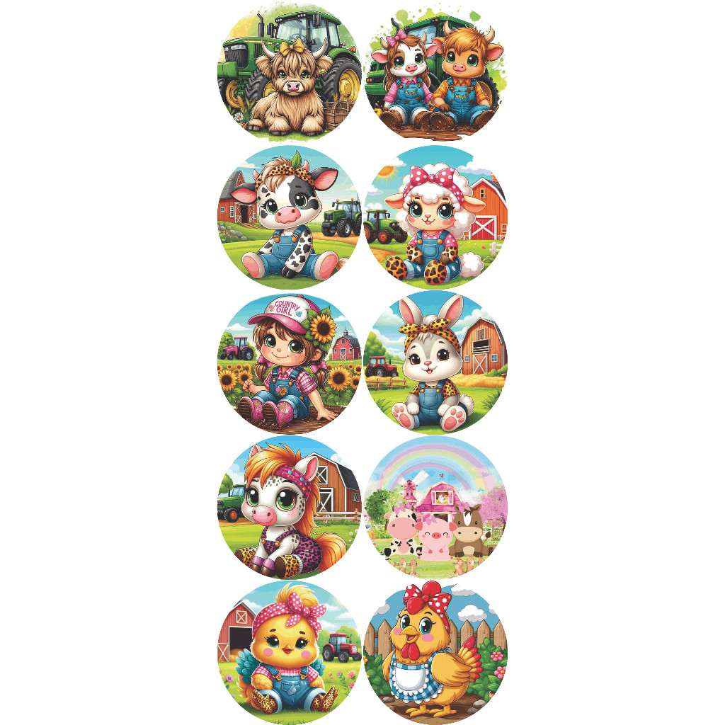 CARTELA COM 10 ADESIVOS ETIQUETA TAG FAZENDINHA FAZENDA PARA FESTA LEMBRANCINHAS TUBETE DECORAÇÃO ESCOLAR CELULAR SUA IMAGINAÇÃO É O LIMITE ALTA ADERENCIA CORES VIBRANTES RECORTE REDONDO PERFEITO A MELHOR OPÇÃO PARA CONFRATERNIZAÇÃO REUNIAO AMIGO INFANTIL