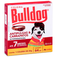 Coleira Tratamento Anti Pulga E Carrapato Para Cães Bulldog
