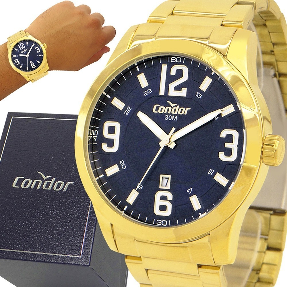 Relógio Masculino Condor Dourado Original 1 Ano Garantia em Oferta na Shopee