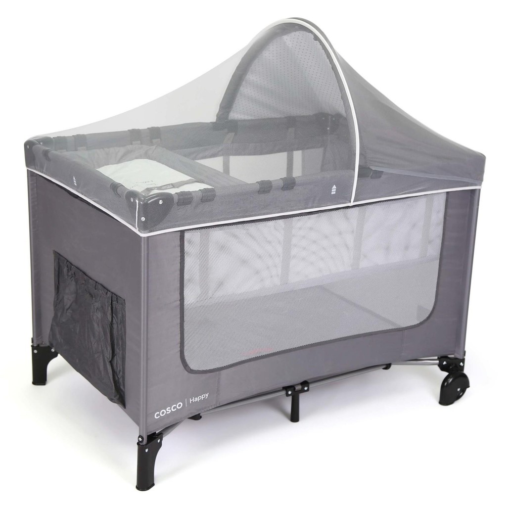 Berço Portátil Happy Cinza Cosco Kids em Oferta na Shopee