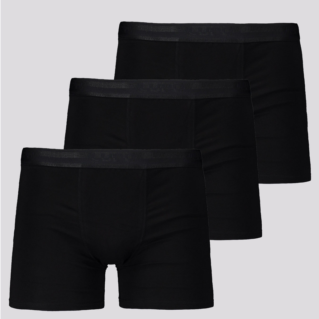 Kit de 3 Cuecas Boxer Lupo Elastic Soft Preta em Oferta na Shopee