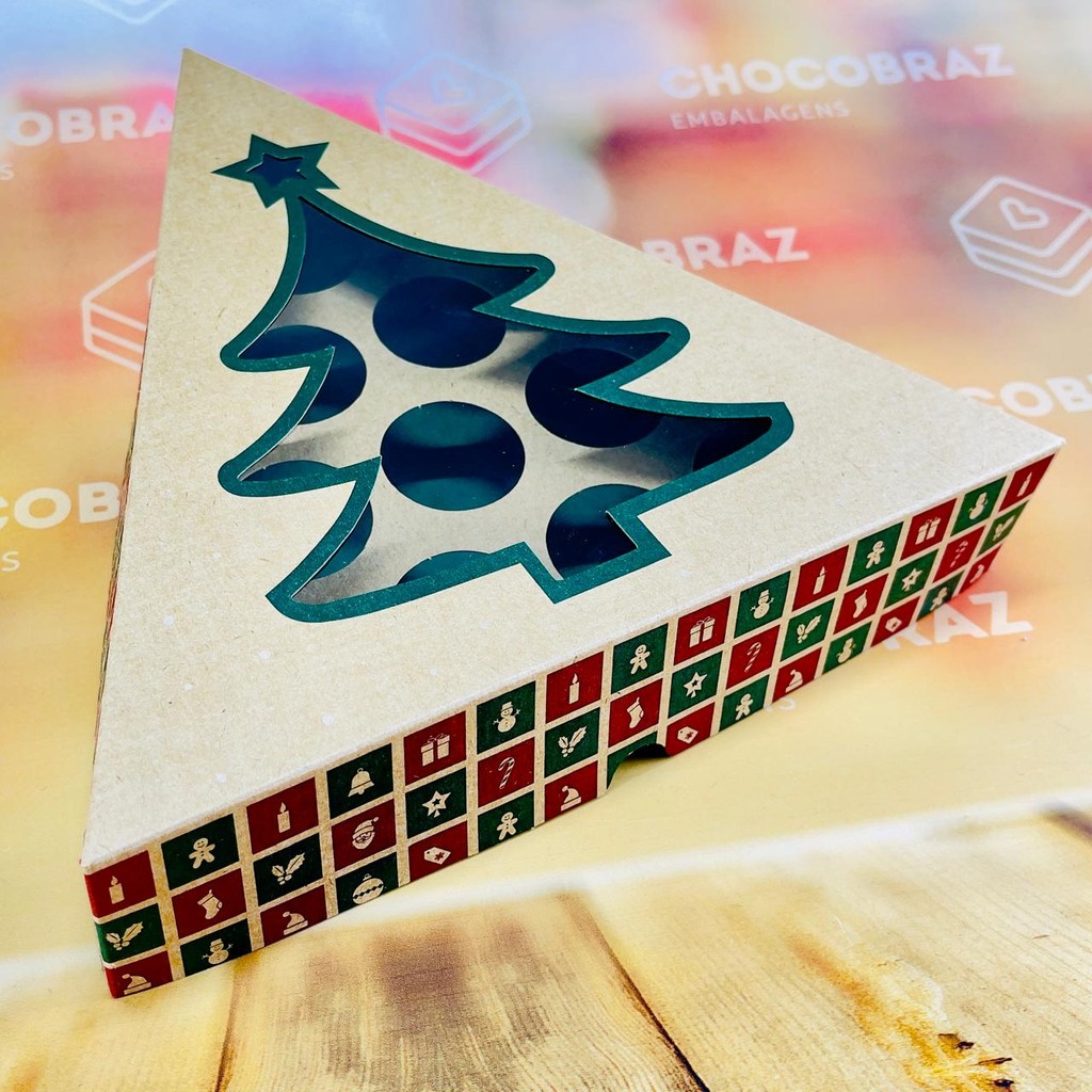 5 CAIXA 10 DOCES C/ VISOR ARVORE NATAL KRAFT ID5083 (NATAL IDEIA 2025) (CHOCO)