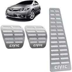 Pedaleira Civic 06/11 Manual Aço Inox - Não fura o pedal