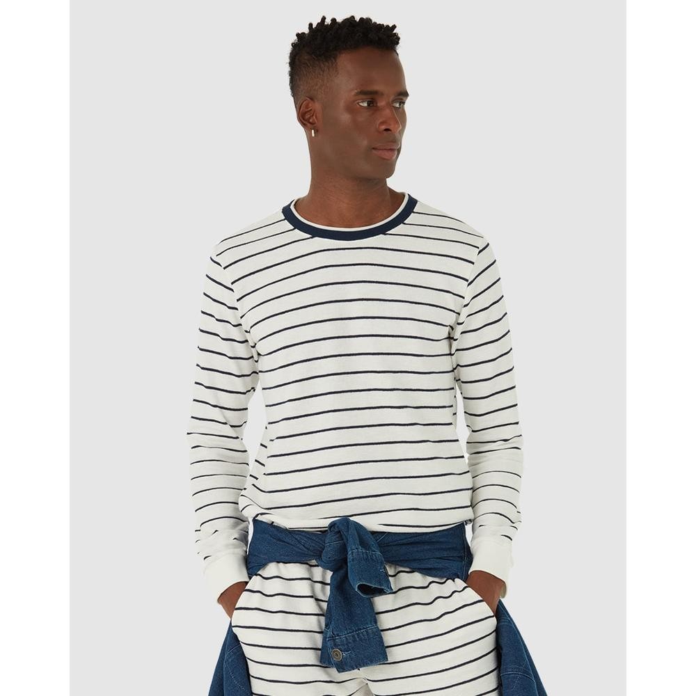 Camiseta Slim Masculina Manga Longa Listrada Em Algodão em Oferta na Shopee