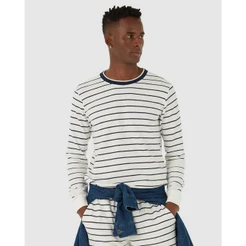 Camiseta Slim Masculina Manga Longa Listrada Em Algodão