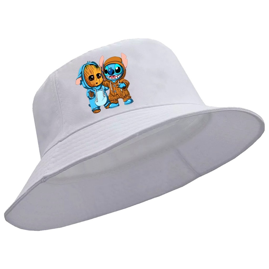 Chapéu Bucket Hat Lilo Stitch And Baby Groot New Cap