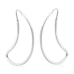 Argola Feminina de Prata 925 Lua Vazada 41mm