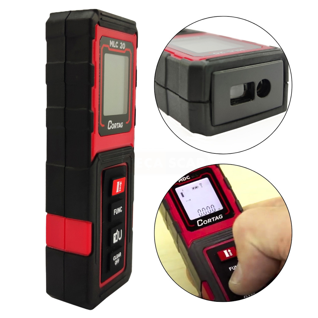 Trena a Laser Medidor de Distâncias Digital Para Distâncias de Até 20 Metros Com Alta Precisão - Cortag