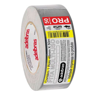 Fita adesiva multiuso Silver Tape 48mm x 50m prata Adelbras em Oferta na Shopee