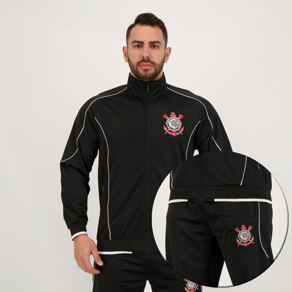 Agasalho Corinthians Trilobal Twist Preto - Sports & Outdoors