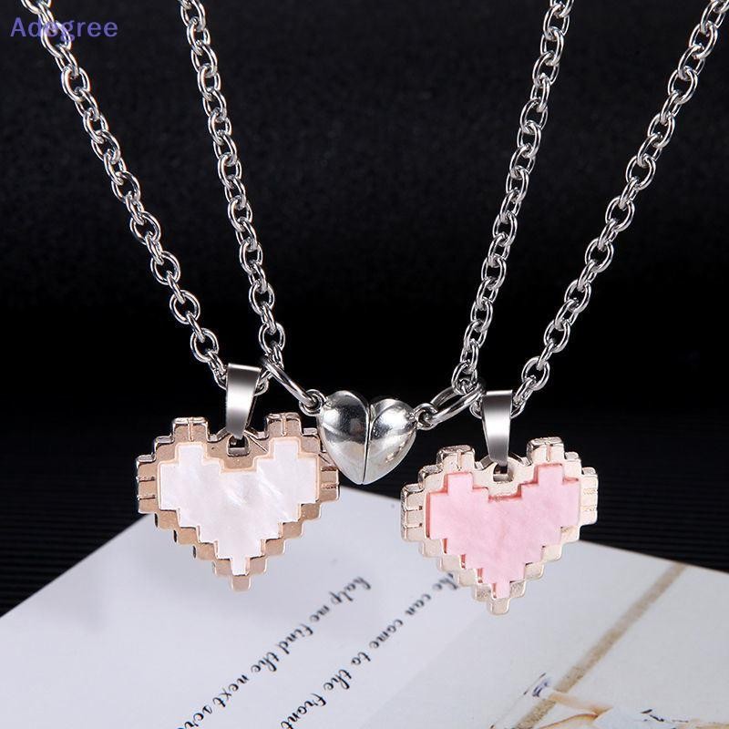 Adegree Mosaico Magnético Valene Dia Amor Em Forma De Coração Pingente Colar Moda Versátil Na Jóia Bonito Casal Novo
