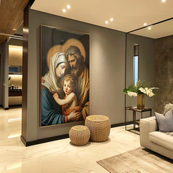 Quadro Decorativo Grande Sagrada Família Retrato Hall da Luxo Sala Quarto Casa Decoração De Parede Mdf Adesivo