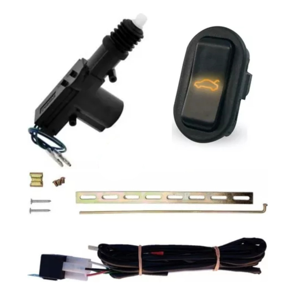 Kit Destrava Porta Malas Elétrico Pelo Alarme Ou Botão Universal Com Led