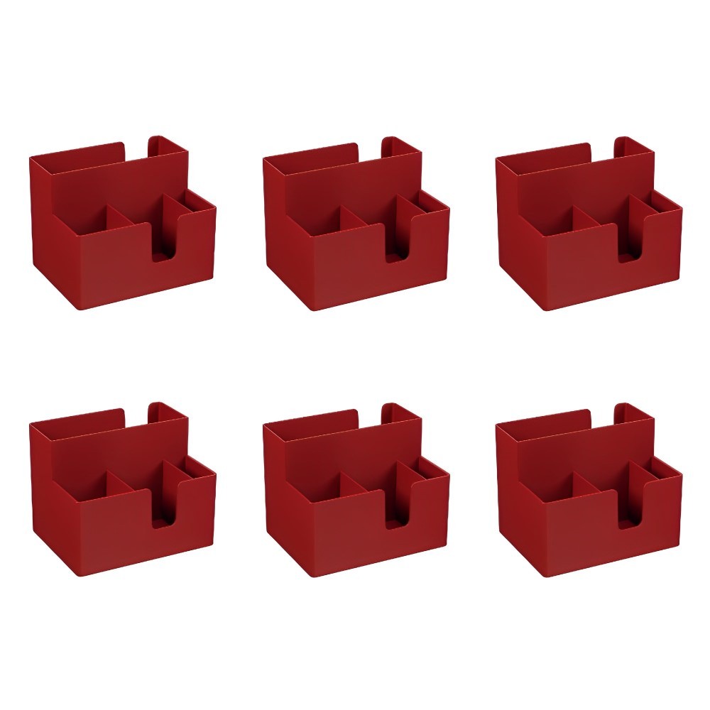 Kit 6 Porta Guardanapo e Sachês 14 x 10.6 x 9.4 cm Vermelho Coza