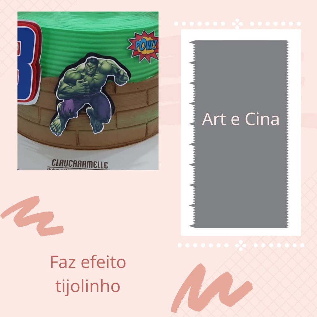 Espátula Decorativa em acrílico faz Efeito Tijolinho no bolo em Oferta na Shopee
