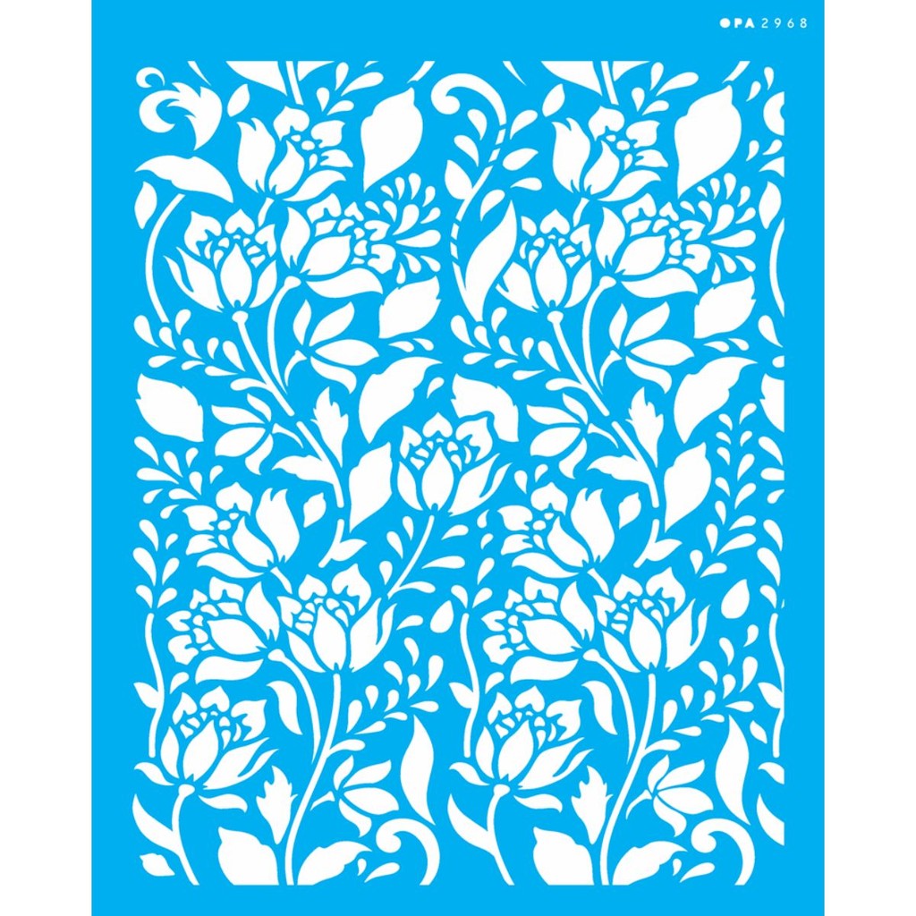 OPA 2968 Stencil 20x25cm Estamparia Flores Bauer e Ramos - Opa Criando Arte