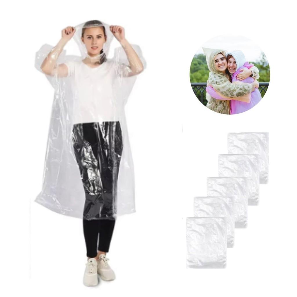 5 Capa De Chuva Proteção Para Eventos Descartável Barata