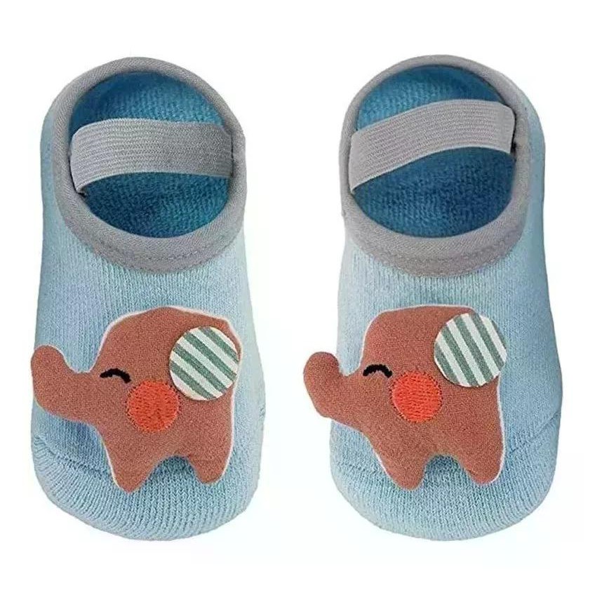 MEIA SAPATILHA ANTIDERRAPANTE COM APLIQUE ELEFANTE P BUBA