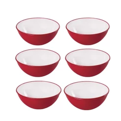 Kit 6 Bowls Mesa Posta Natal Aperitivos Frios Petiscos Sobremesa Cumbuca Tigela 560 ml Vermelho Plasútil