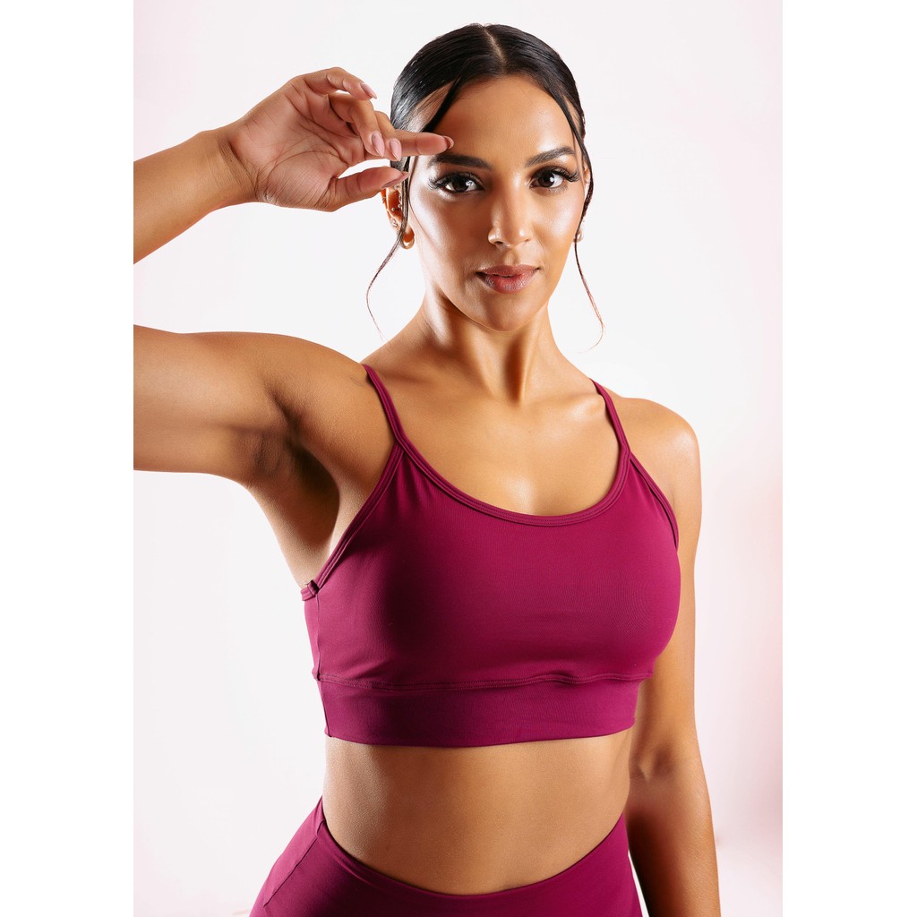 Top Básico Vinho Premium em Poliamida TP167 em Oferta na Shopee