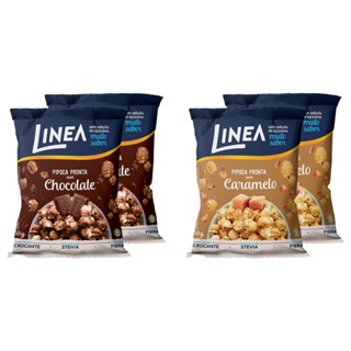 Kit 4 Pipocas Pronta Linea Sabor Chocolate e Caramelo 50g em Oferta na Shopee