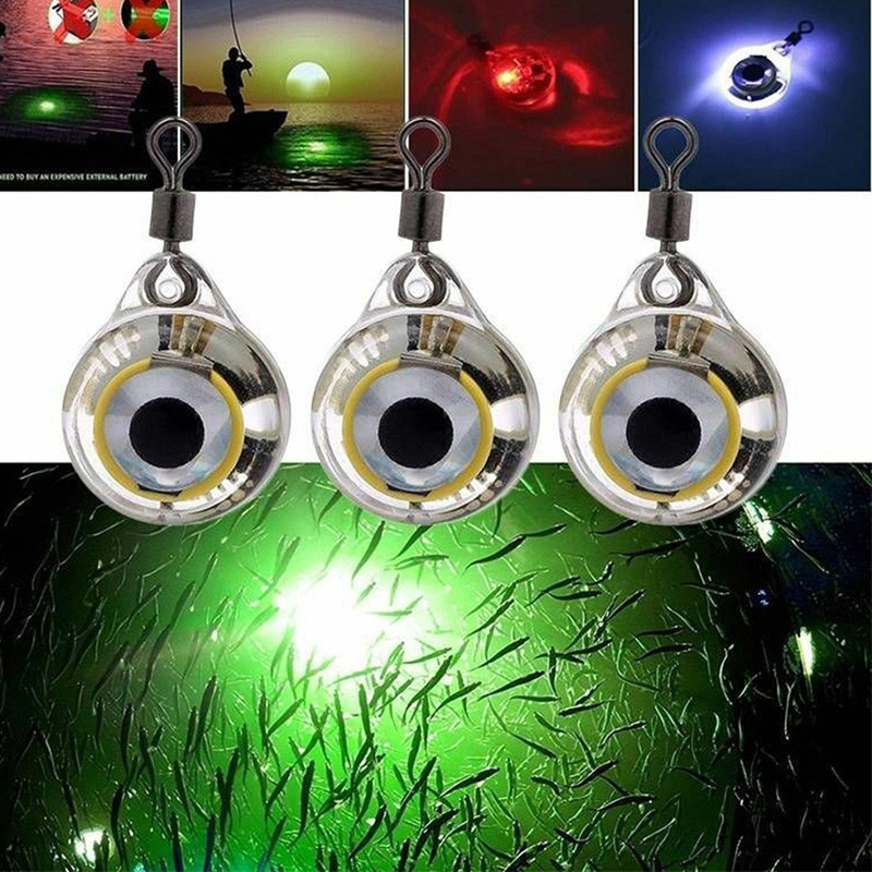 5 peças isca de peixe coleção de peixes luz olho de peixe com peixe subaquático isca de peixe luz pesca noturna à prova