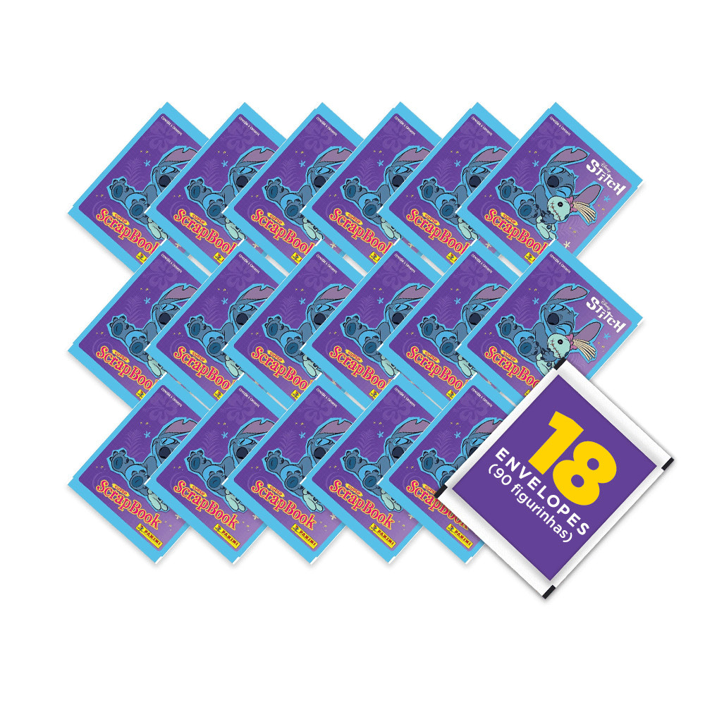 Stitch - Super ScrapBook - Contém 18 Envelopes (90 Figurinhas) - Novo - Editora Panini em Oferta na Shopee