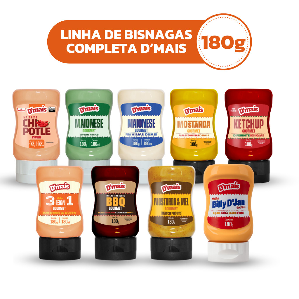 Combo Linha Completa de Molhos 180g - D'mais em Oferta na Shopee