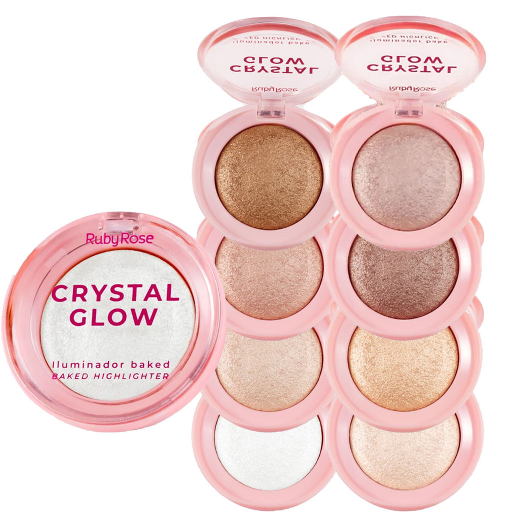Iluminador Ruby Rose Crystal Glow 6,5g Hbm700 em Oferta na Shopee