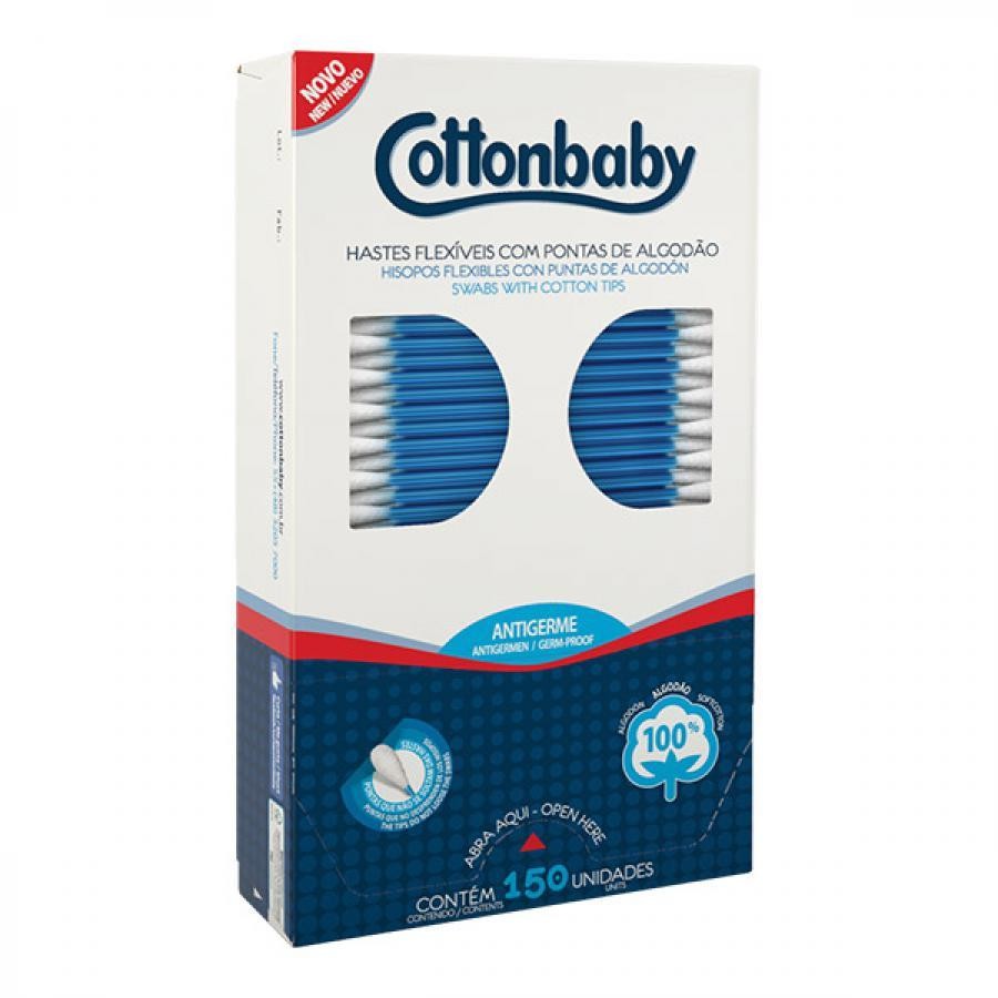 Hastes Flexíveis Cottonbaby c/150un em Oferta na Shopee